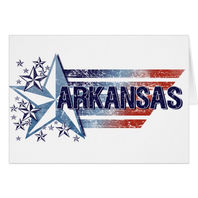 Vintage USA-Flagge mit Stern - Arkansas (Vorderseite (Horizontal))