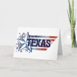 Vintage USA-Flagge mit Stern - Texas Karte