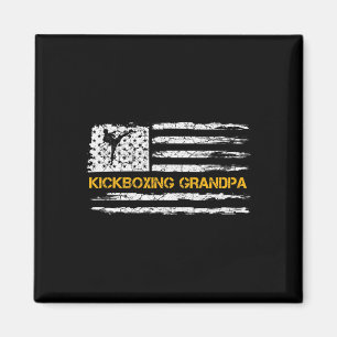 Vintage-USA-Flagge MMA-Kickboxer Großvater Si Magnet