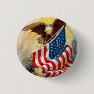 Vintage USA-Flagge und -adler Button