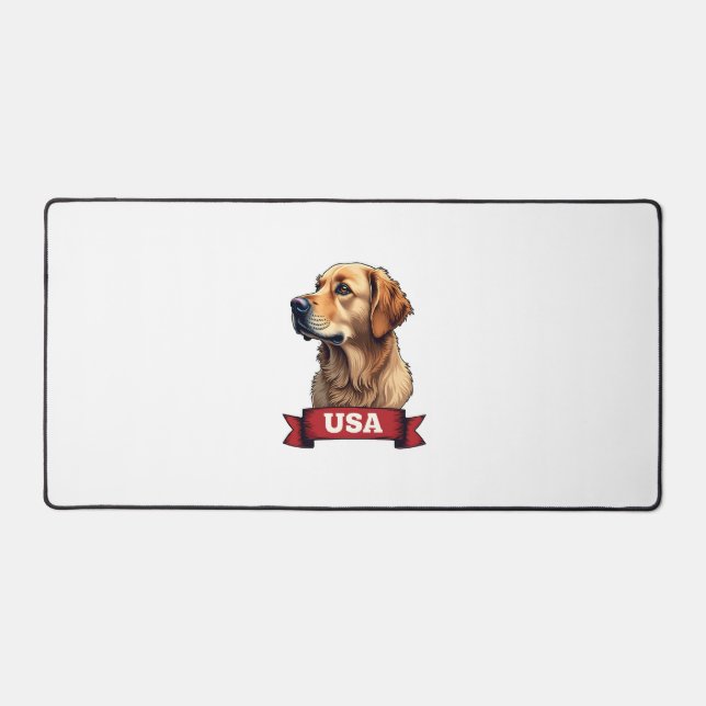 Vintage USA Golden Retriever Engraving Shirt 4 Schreibtischunterlage (Vorderseite)