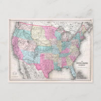Vintage USA Karte (1857)
