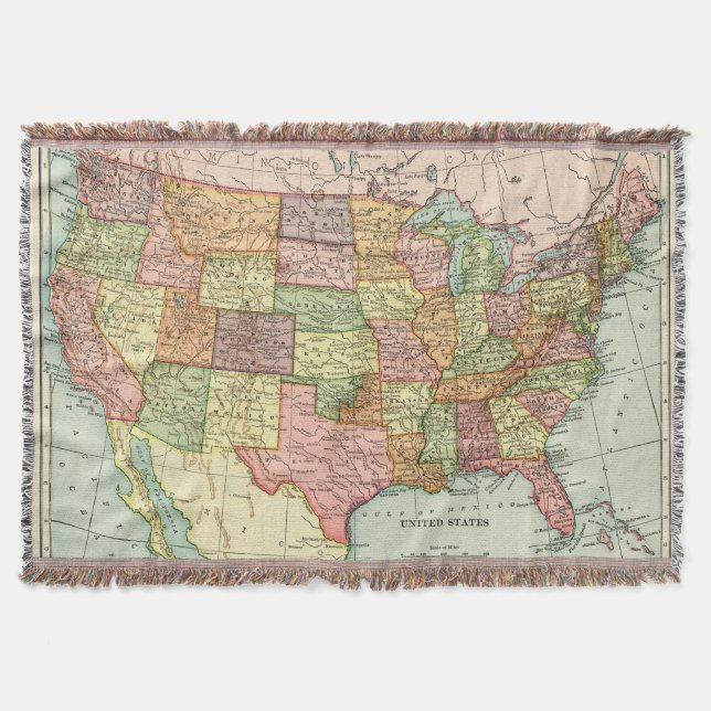 Vintage USA-Karte Decke (Vorderseite)