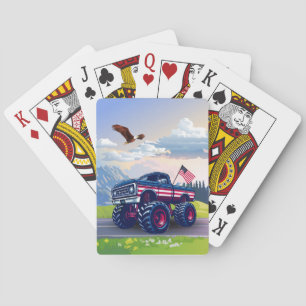 Vintage-USA-Monstertruck Spielkarten