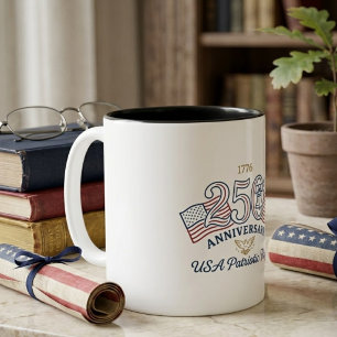 Vintage USA patriotische Flaggen und Liberty Bell Zweifarbige Tasse