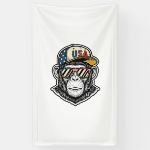 Vintage USA Schimpanse Patrioten-Sonnenbrille-Shir Banner