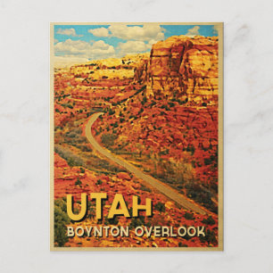Vintage Utah Boynton Overlook Postkarte