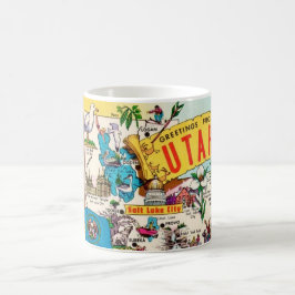 Vintage Utah-Karte Kaffeetasse