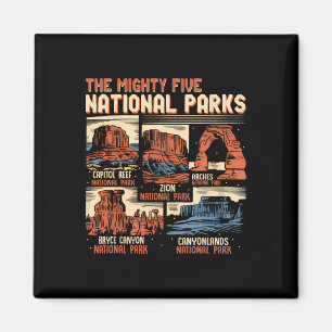 Vintage Utah Mighty Five 5 Nationalparks Wandern C Magnet