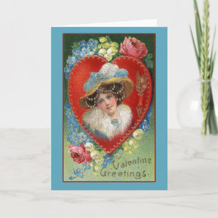 Vintage Valentine Art Grußkarten Feiertagskarte