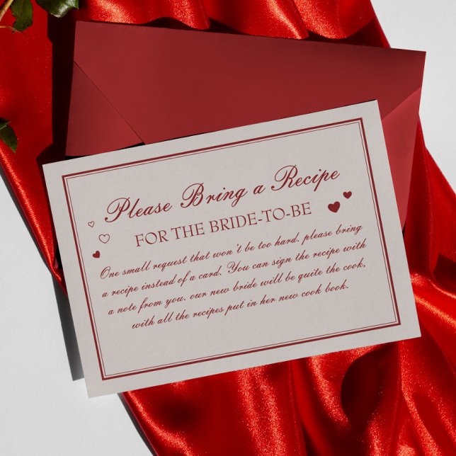 Vintage Valentine Bridal Shower Recipe Request Begleitkarte (Von Creator hochgeladen)