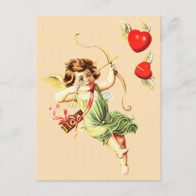 Vintage Valentine Card  Postkarte (Vorderseite)