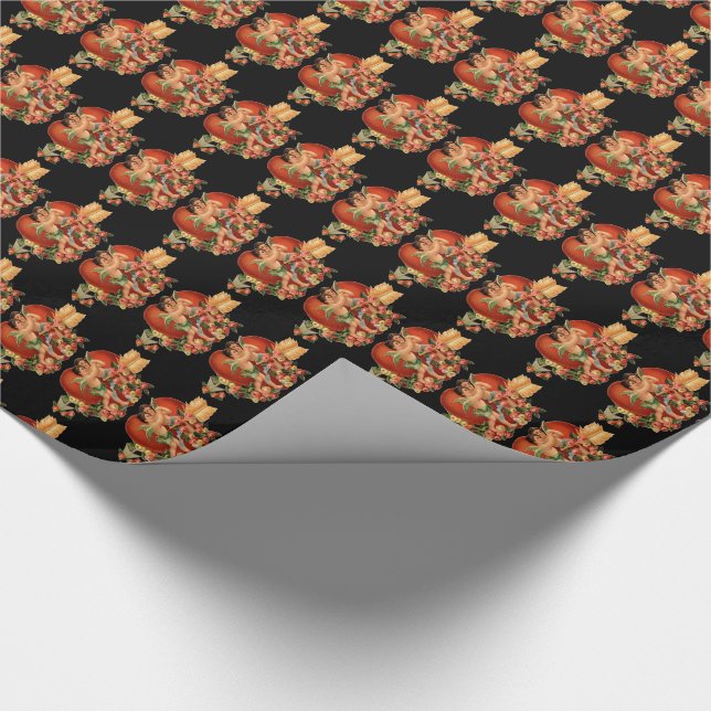 Vintage Valentine Cherubs & Hearts Geschenkpapier (Ecke)