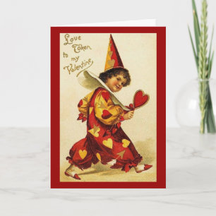 Vintage Valentine Child Clowcard Feiertagskarte