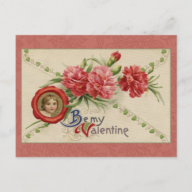 Vintage Valentine Feiertagspostkarte (Vorderseite)