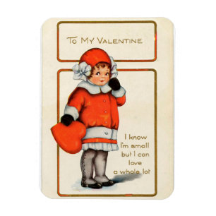 Vintage Valentine Girl Magnet