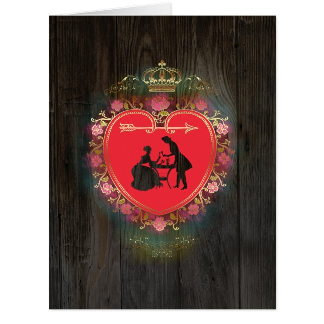 Vintage Valentine Heart - Carte de voeux (Devant)