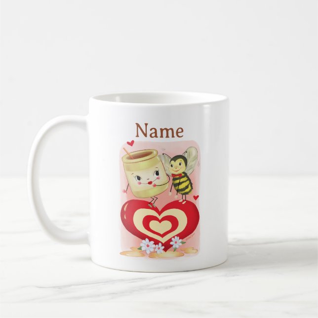 Vintage Valentine Honey Bee Mug (Gauche)