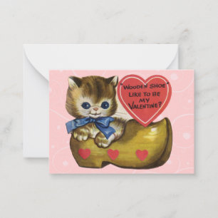 Vintage Valentine Kid Cards Mitteilungskarte