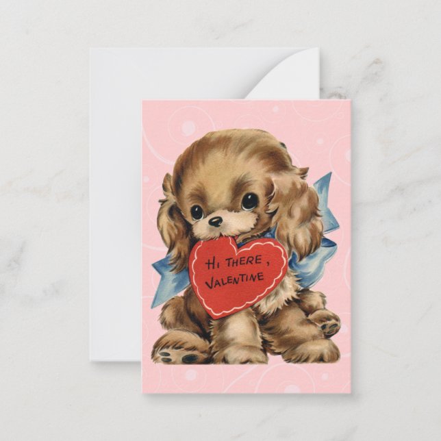 Vintage Valentine Kid Cards Mitteilungskarte (Vorderseite)