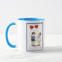 Vintage Valentine-Kinder mit Ballons