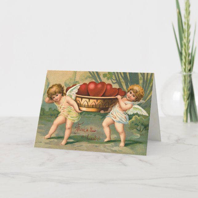 Vintage Valentine-Kupid-Karte Feiertagskarte (Vorderseite)
