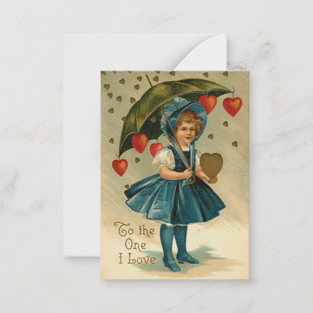 Vintage Valentine-Pocket-Lieben Mitteilungskarte (Vorderseite)