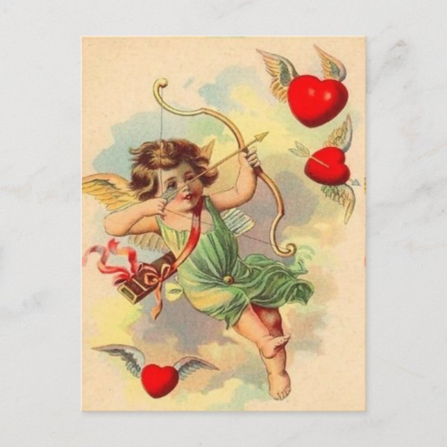 Vintage Valentine Postcard Postkarte (Vorderseite)