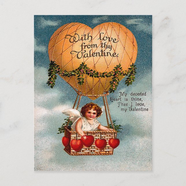 Vintage Valentine-Postkarte Feiertagspostkarte (Vorderseite)