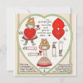 Vintage Valentine-Puppenkarte Karte