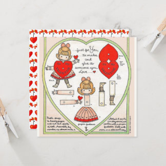 Vintage Valentine-Puppenkarte Karte