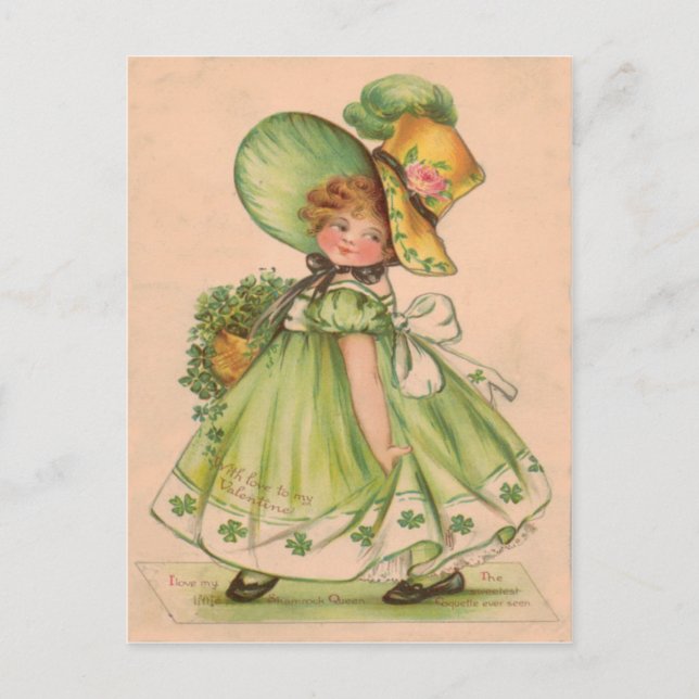 Vintage Valentine-St Patrick Tageskarte Feiertagspostkarte (Vorderseite)