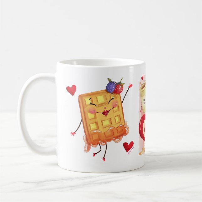 Vintage Valentine Süße Leckereien Kaffeetasse (Links)