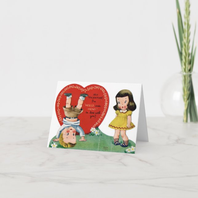 Vintage Valentinekarte Feiertagskarte (Vorderseite)