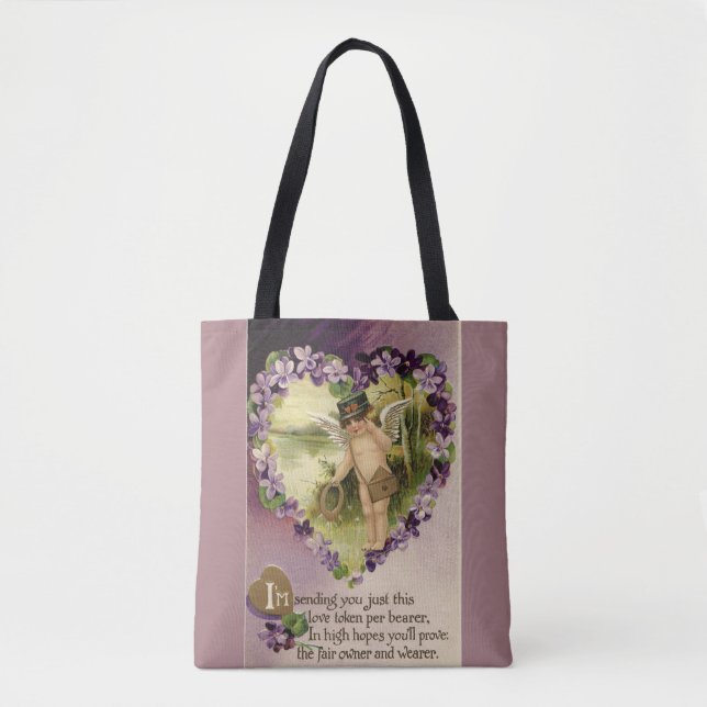 Vintage Valentinenkörbe und Violetten Tasche (Vorderseite)