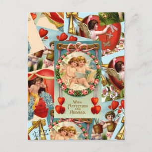 Vintage Valentinerkollage Feiertagspostkarte
