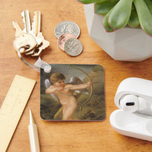 Vintage Valentines Day, Cupid with Bow and Arrow Schlüsselanhänger