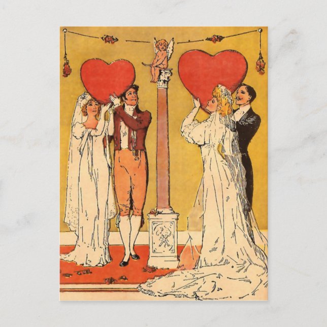 Vintage Valentines Feiertagspostkarte (Vorderseite)