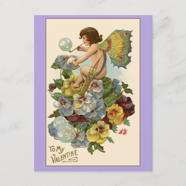 Vintage Valentinkarte Feiertagspostkarte (Vorderseite)