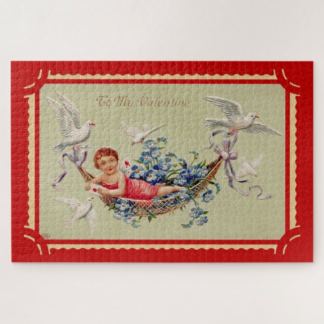 Vintage-Valentins-Cupid-Kunst (Horizontal)