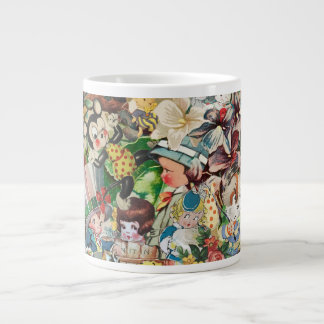 Vintage-Valentinscollage Jumbo-Tasse