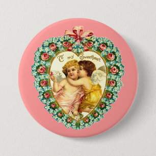 Vintage-Valentinsherz Button