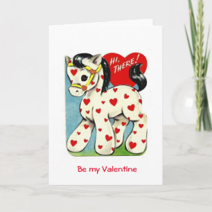 Vintage-Valentinspony Feiertagskarte