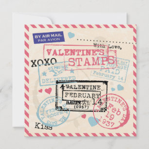 Vintage Valentinstag Brief Feiertagskarte