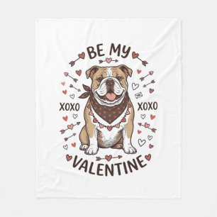 Vintage-Valentinstag-Bulldog-XOXO-Shirt-Design_1 Fleecedecke