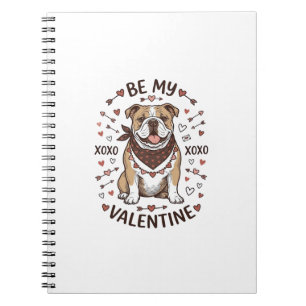 Vintage-Valentinstag-Bulldogge-XOXO-Shirt-Design_1 Notizblock