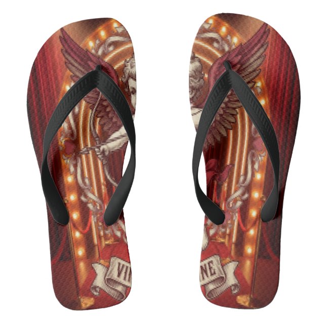 Vintage Valentinstag  Flip Flops (Fußbett)