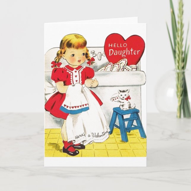 Vintage Valentinstag-Grußkarte Feiertagskarte (Vorderseite)