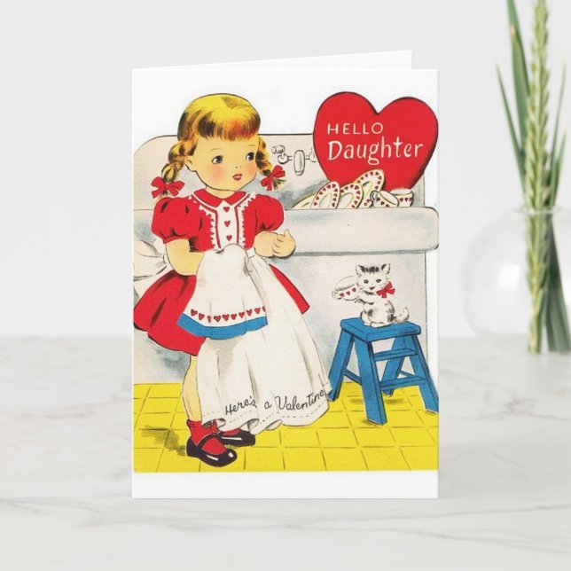 Vintage Valentinstag-Grußkarte Feiertagskarte (Vorderseite)