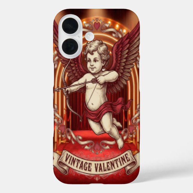 Vintage Valentinstag  iPhone 16 Hülle (Rückseite)